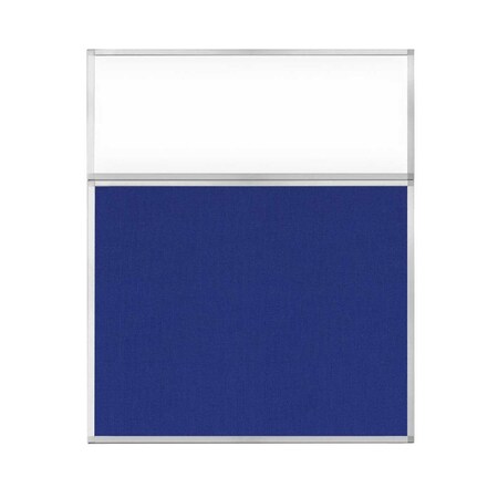 Versare Hush Panel Configurable Cubicle Partition 5' x 6' W/ Window Royal Blue Fabric Clear Window 1852605